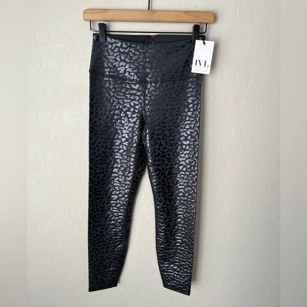 IVL Collective Chi Chi Animal Print Shimmer Leggings NWT